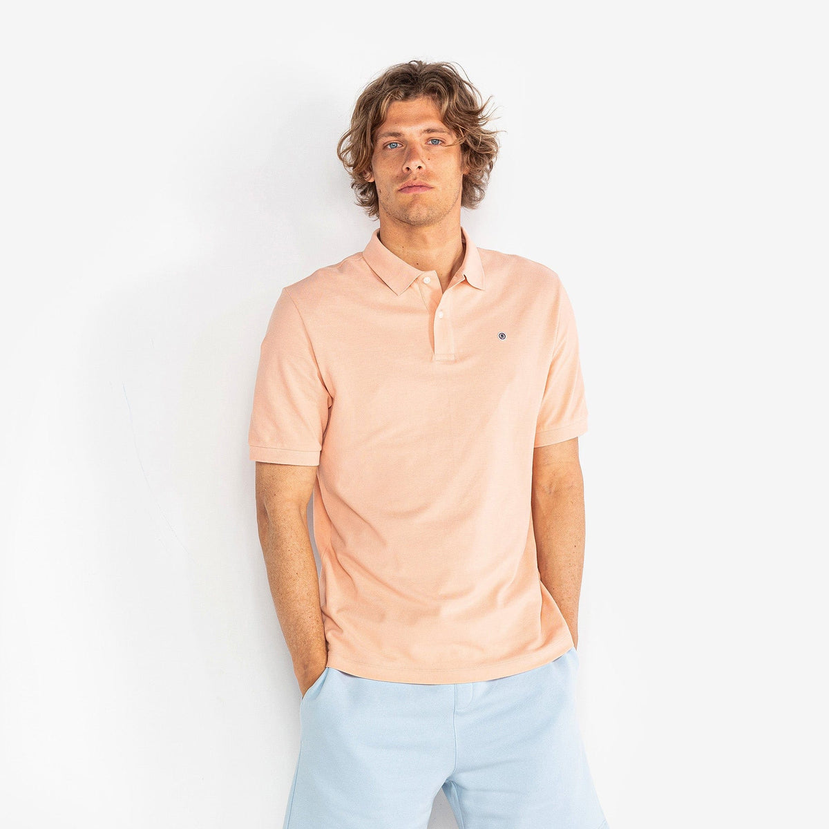 Polo Manches Courtes Piqué Lucas En Coton Rose Skin Homme SERGE BLANCO