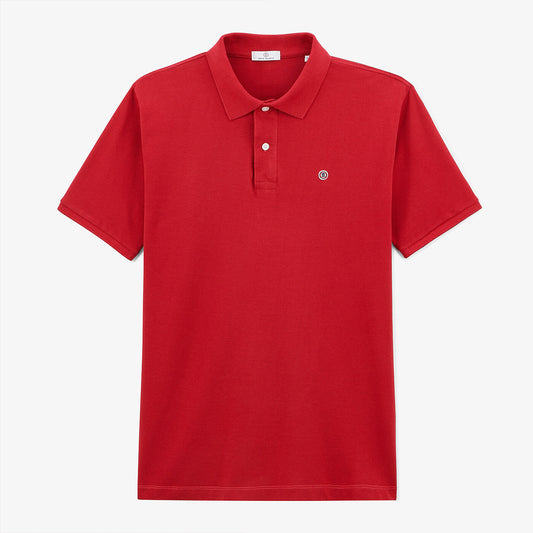 Polo Manches Courtes Piqué Lucas En Coton Rouge Homme SERGE BLANCO