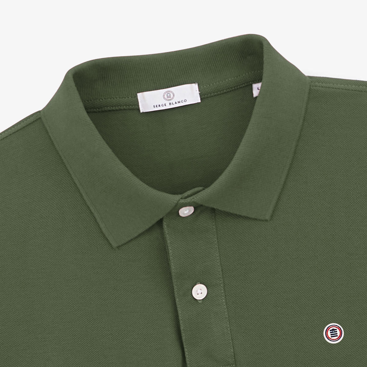 Polo Manches Courtes Piqué Lucas En Coton Vert Army Coupe Ample Homme SERGE BLANCO