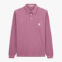 Polo Manches Longues En Coton Gaufré Violet Pourpre Logano Homme SERGE BLANCO