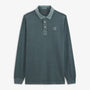 Polo Manches Longues Léon En Jersey Bleu Denim Homme SERGE BLANCO