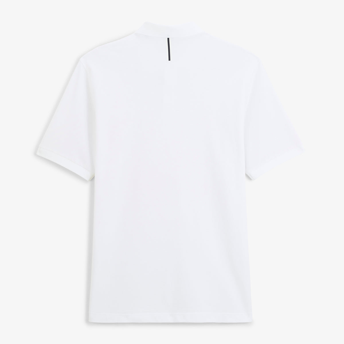 Polo piqué Lucas à manches courtes en coton blanc, vue de dos.