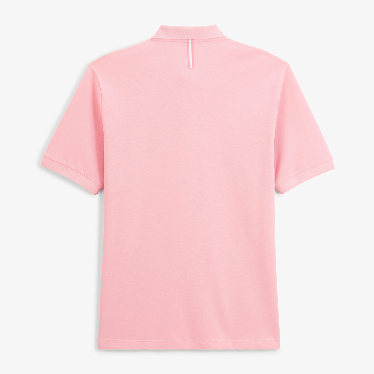 Polo piqué Lucas à manches courtes en coton rose, vue de dos.