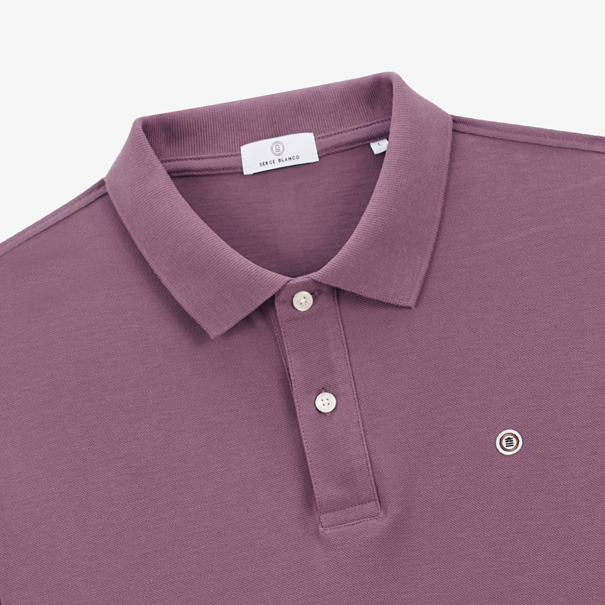 Polo Piqué Manches Courtes En Coton Lucas Violet Pourpre Homme SERGE BLANCO