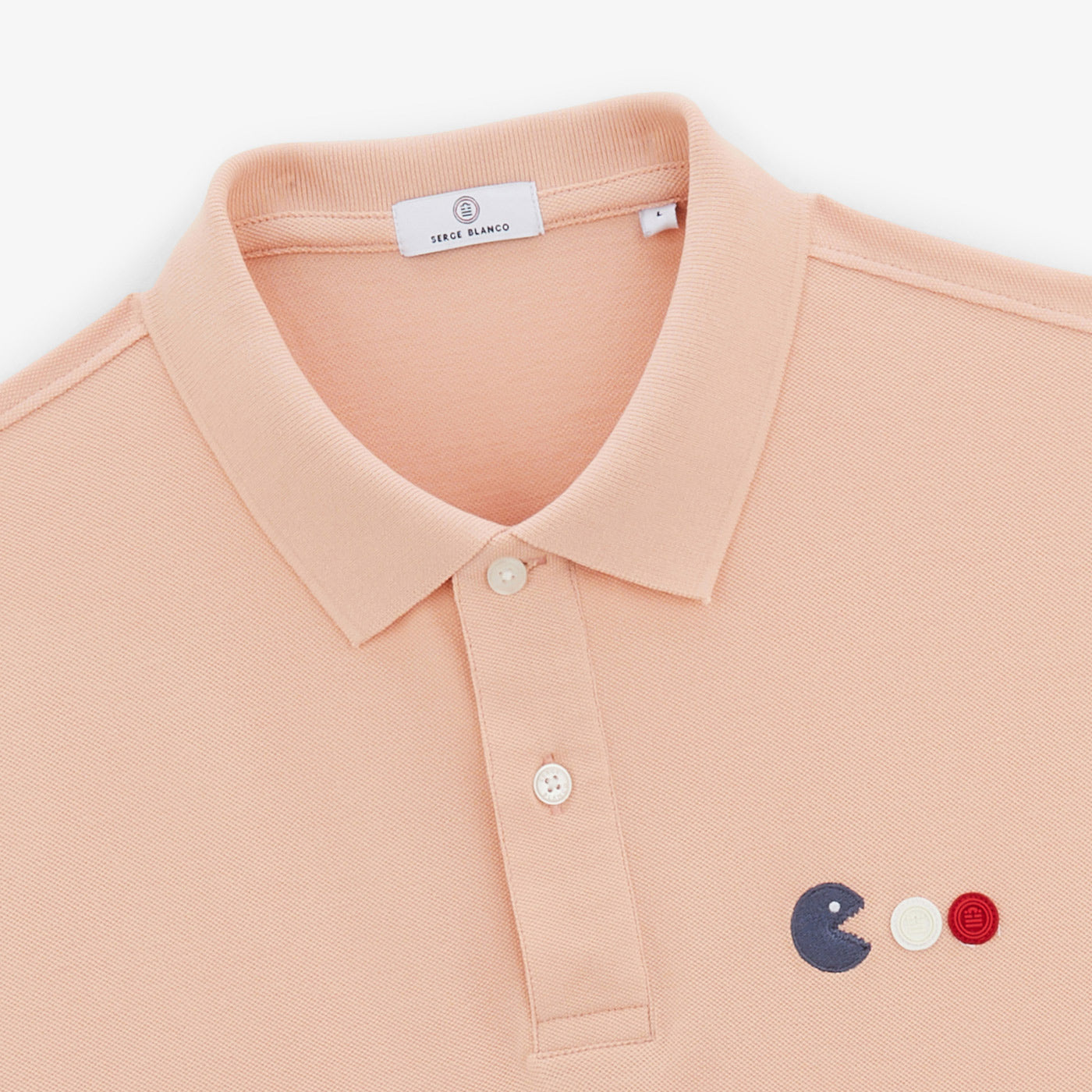 Polo Piqué Manches Courtes Lorys Avec Broderie Arcade Rose Skin Homme SERGE BLANCO