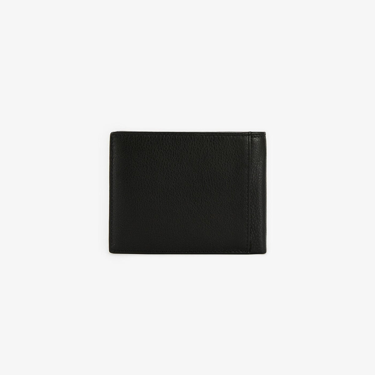 Italienische Brieftasche „Vancouver“ in Schwarz von SERGE BLANCO, geschlossen, von hinten gesehen.