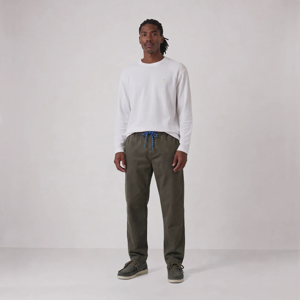 T-shirt manches longues coton gaufré col rond blanc SBPLAY