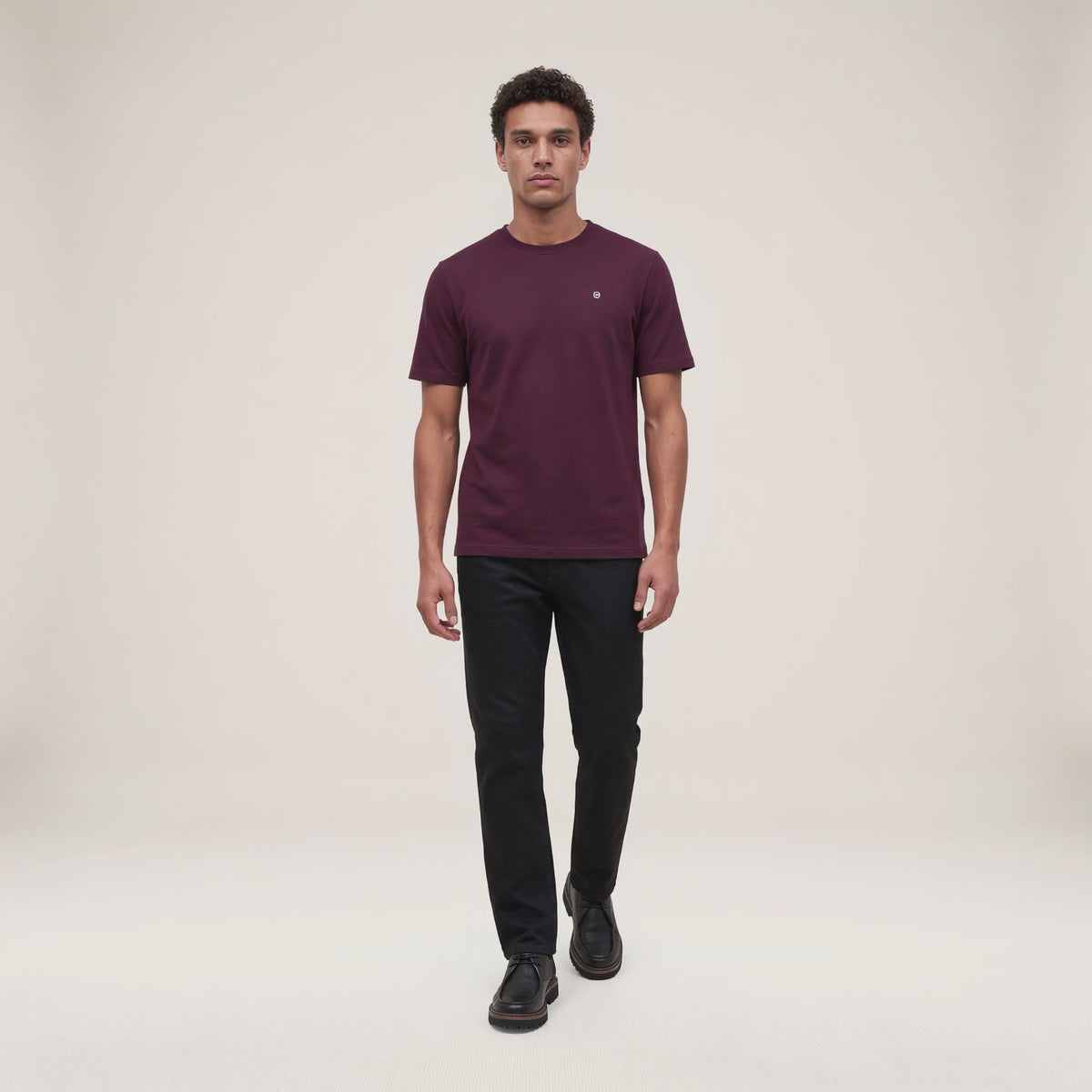 T-shirt manches courtes col rond Théo rouge bordeaux