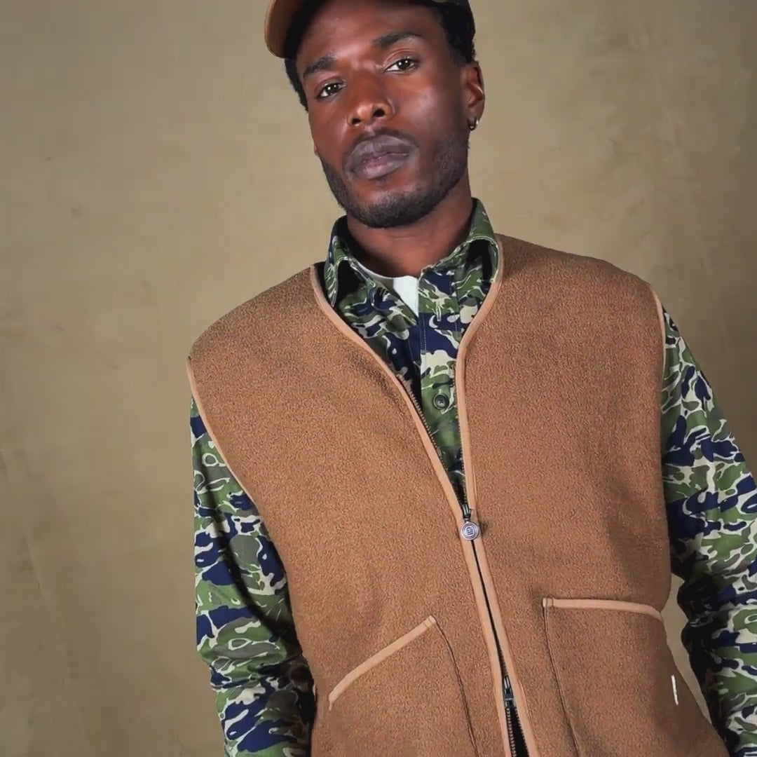 Veste polaire sans manches beige Worker Play