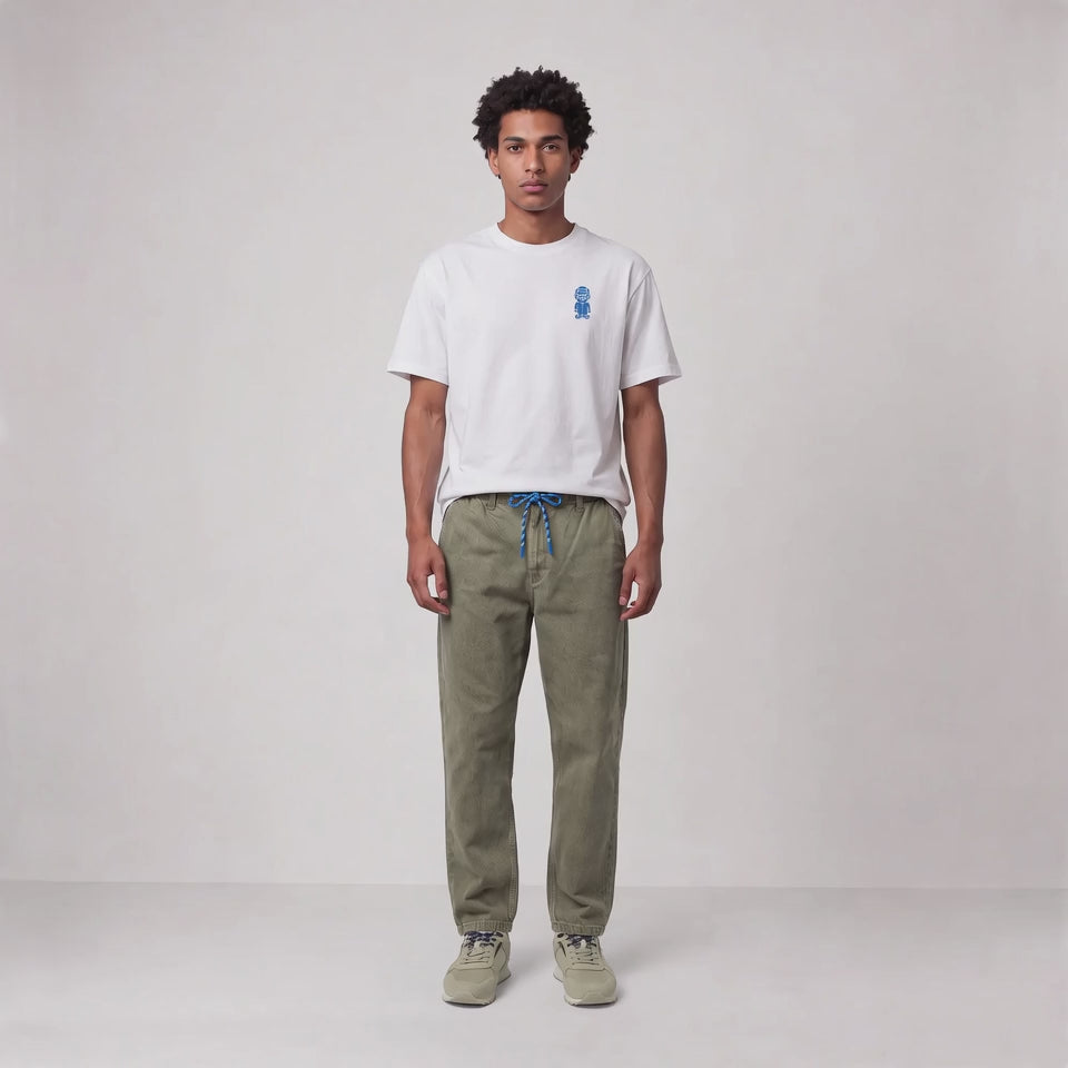 T-shirt manches courtes coton badge bouclette blanc SBPLAY
