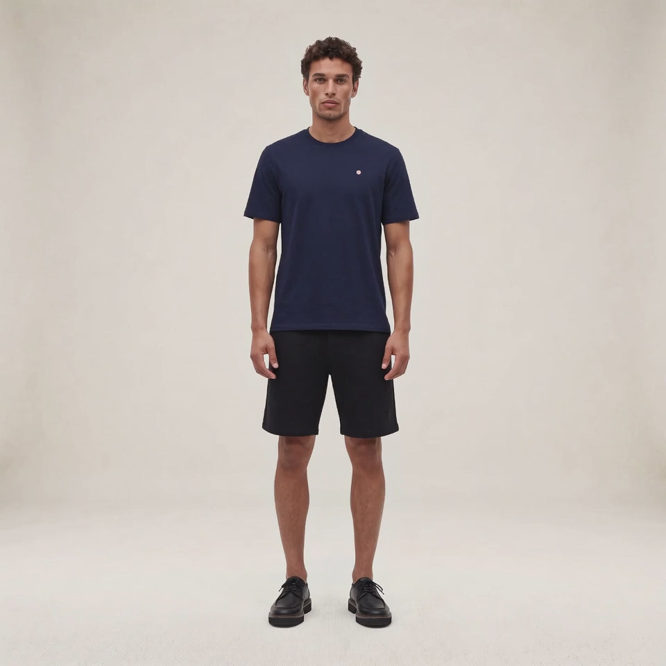T-shirt manches courtes coton bleu marine foncé SERGE BLANCO Théo