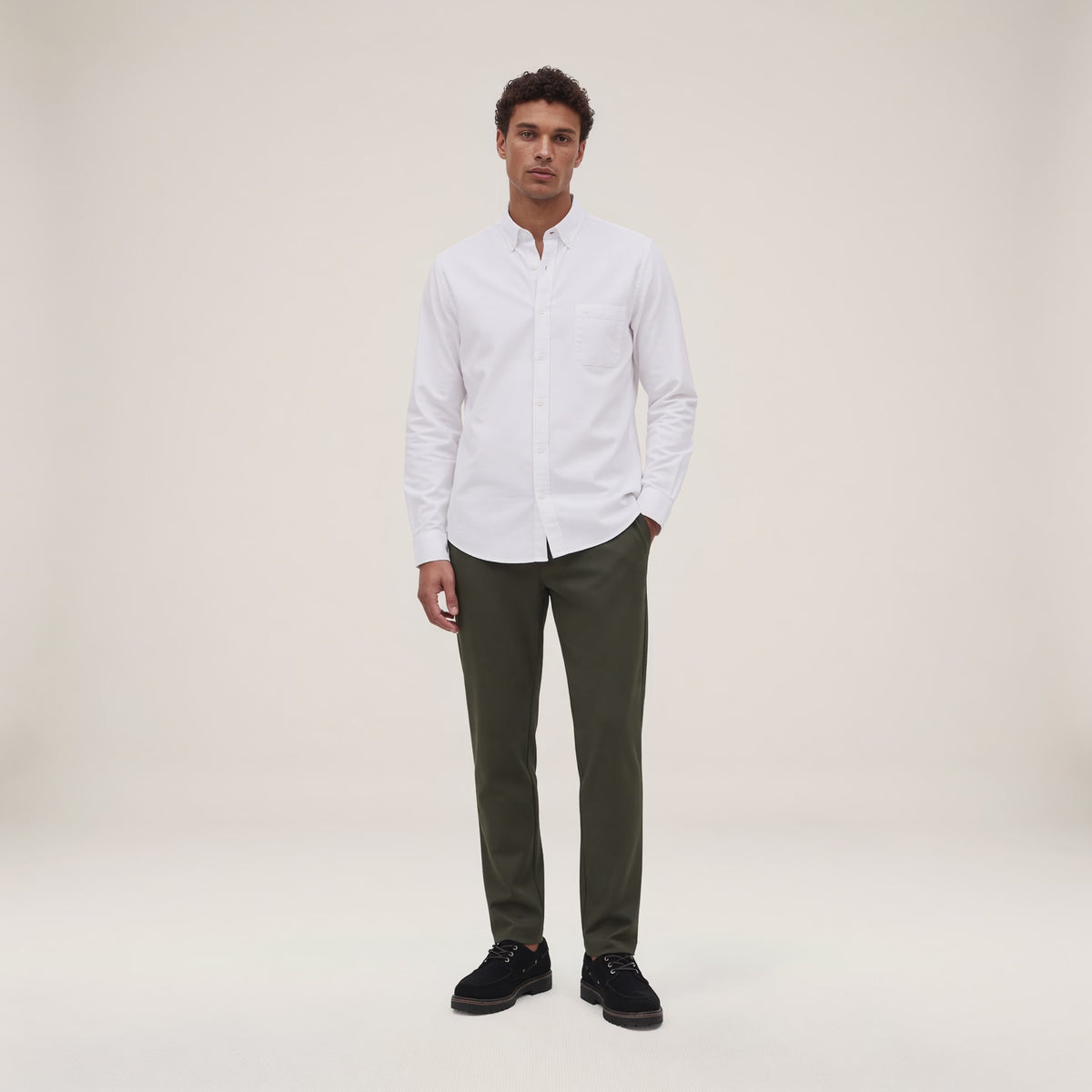 Camisa Oxford blanca de manga larga Sangle SB