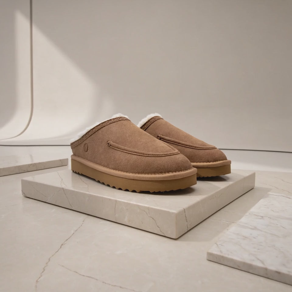 Chausson mule Kansas camel en suédine