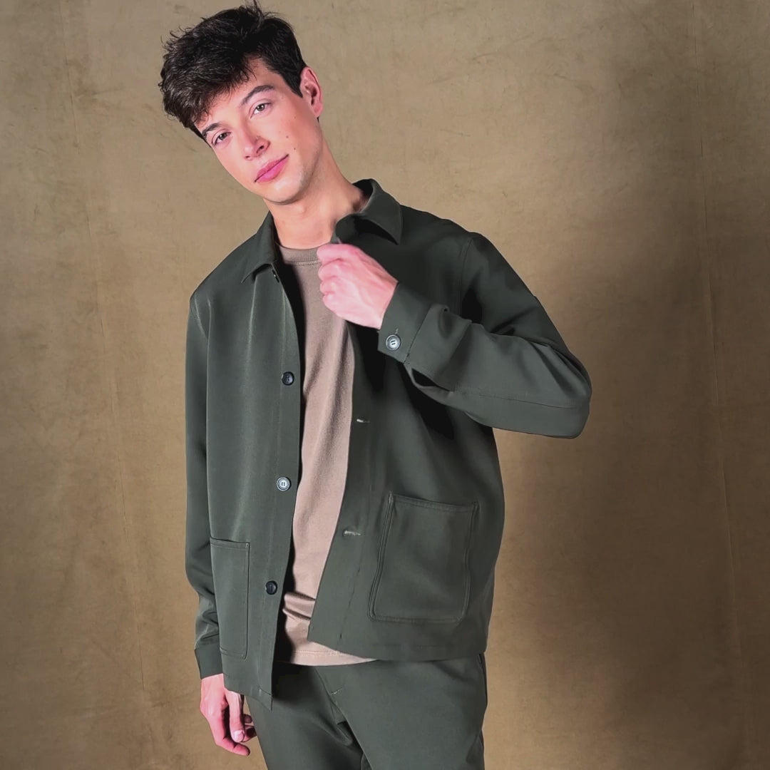 Waël military green worker jacket
