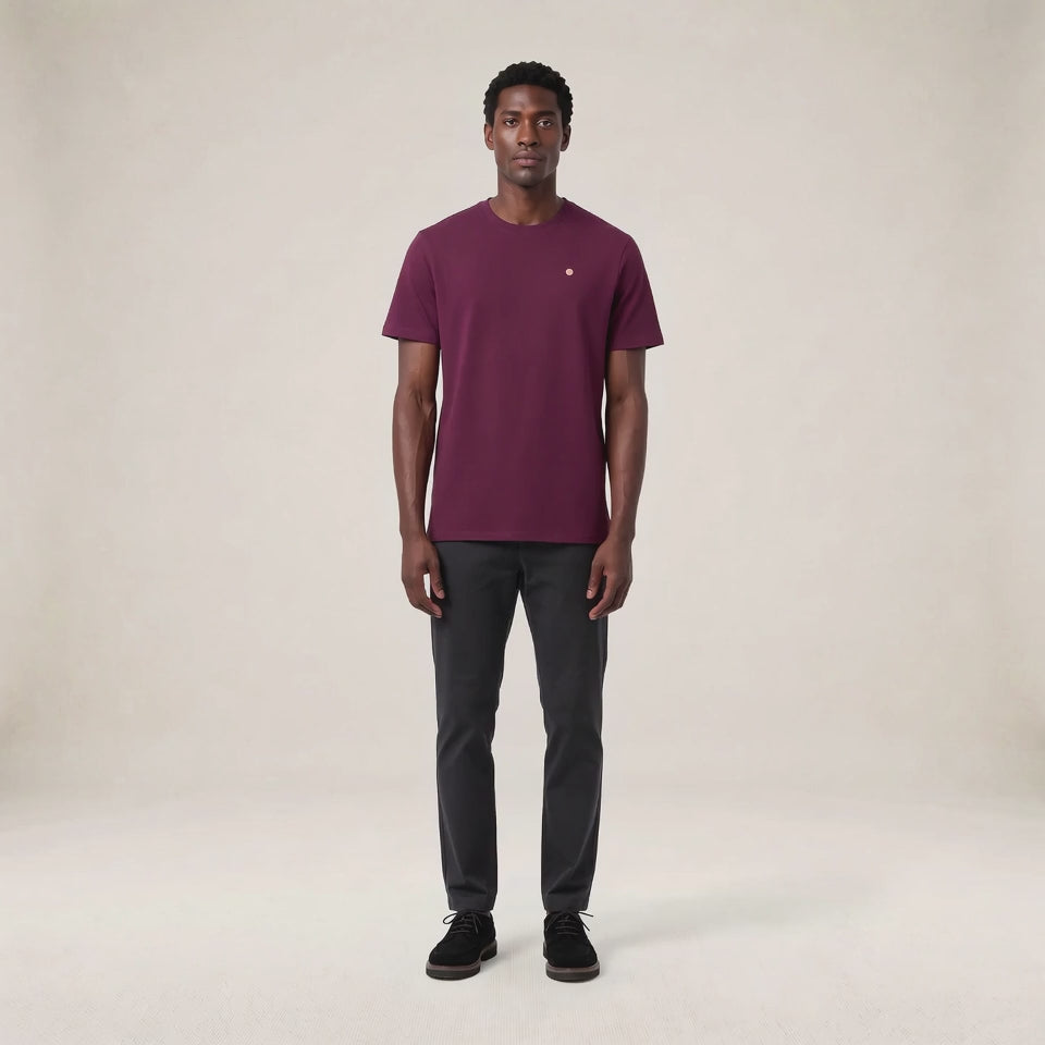 T-shirt manches courtes coton imprimé dos BLANCO SQUAD rouge vigne
