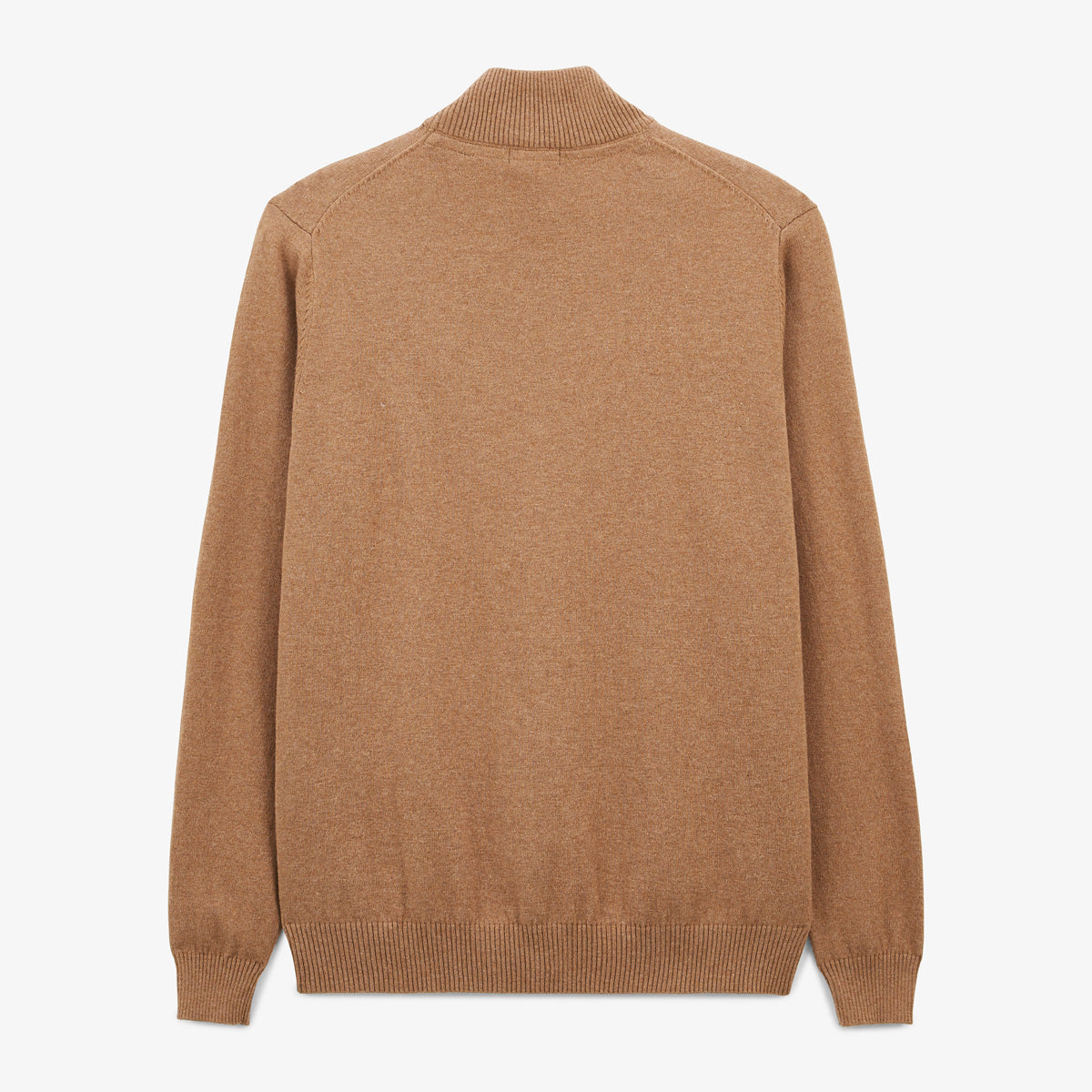 Pull avec col montant en coton et laine marron noisette Mica Homme SERGE BLANCO