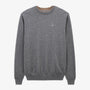 Pull col double contrastant en coton et laine gris chiné Mathis Homme SERGE BLANCO