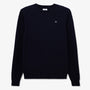 Pull col rond en coton et laine bleu marine Maximum HOMME SERGE BLANCO