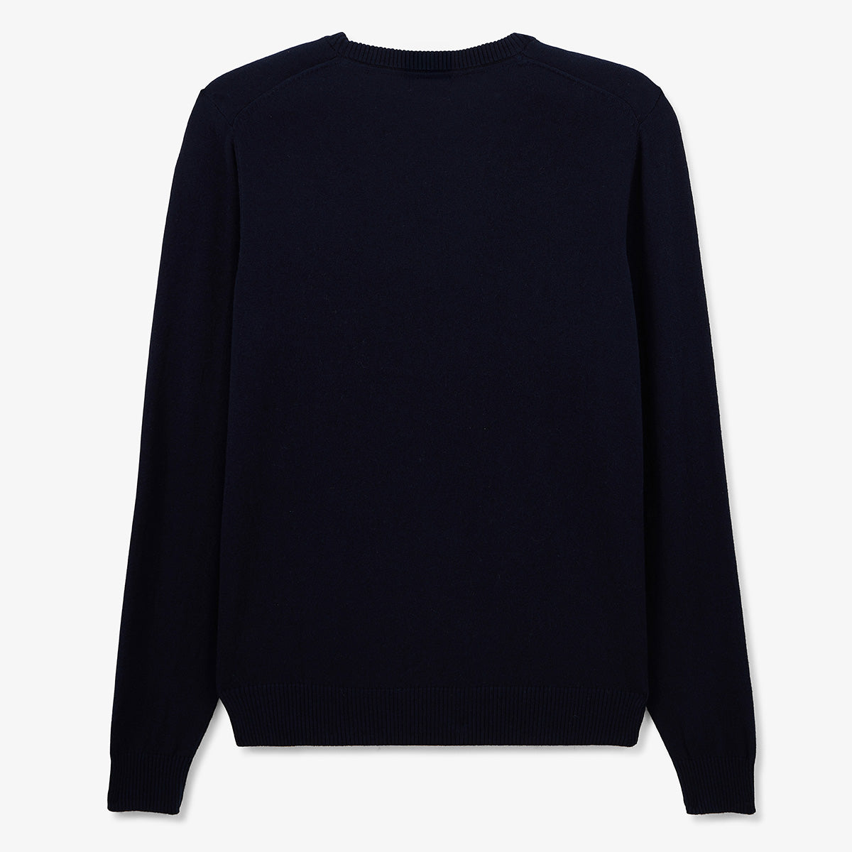 Pull col rond en coton et laine bleu marine Maximum HOMME SERGE BLANCO