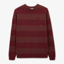 Pull Col Rond En Laine Rouge Merlot Rayé Musa Homme SERGE BLANCO