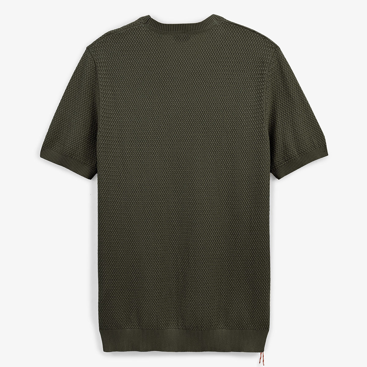 Pull Manches Courtes Col Rond Coton Vert Army Milazzo HOMME SERGE BLANCO