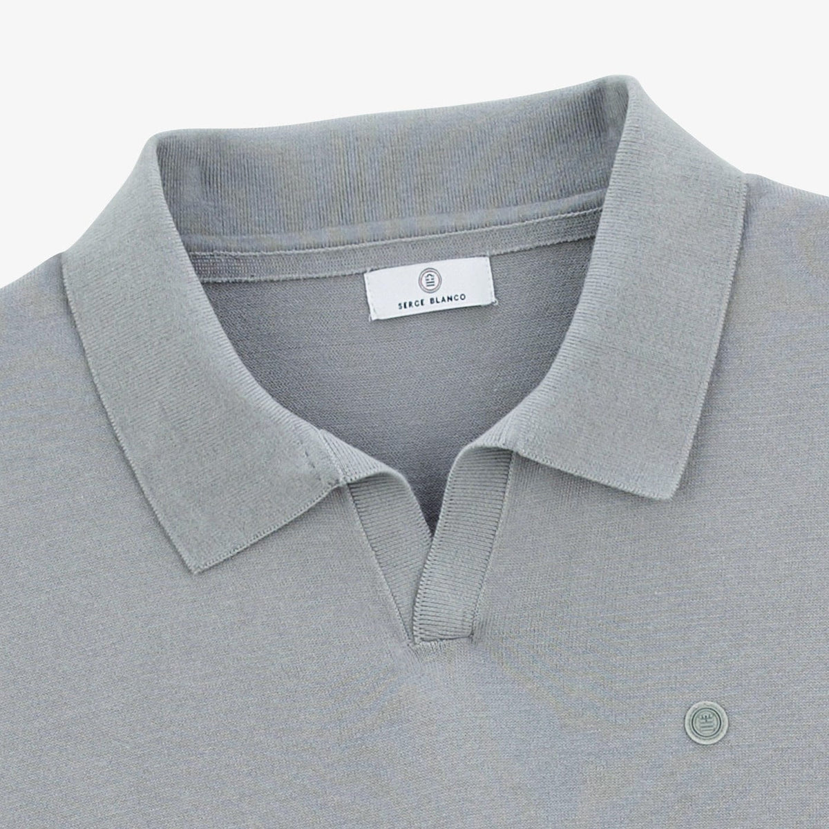 Pull Marvin Col Polo Manches Courtes En Coton Gris Ardoise Homme SERGE BLANCO