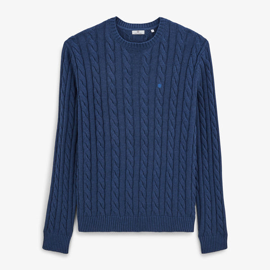 Pull Mathéo A Torsade Bleu Homme SERGE BLANCO