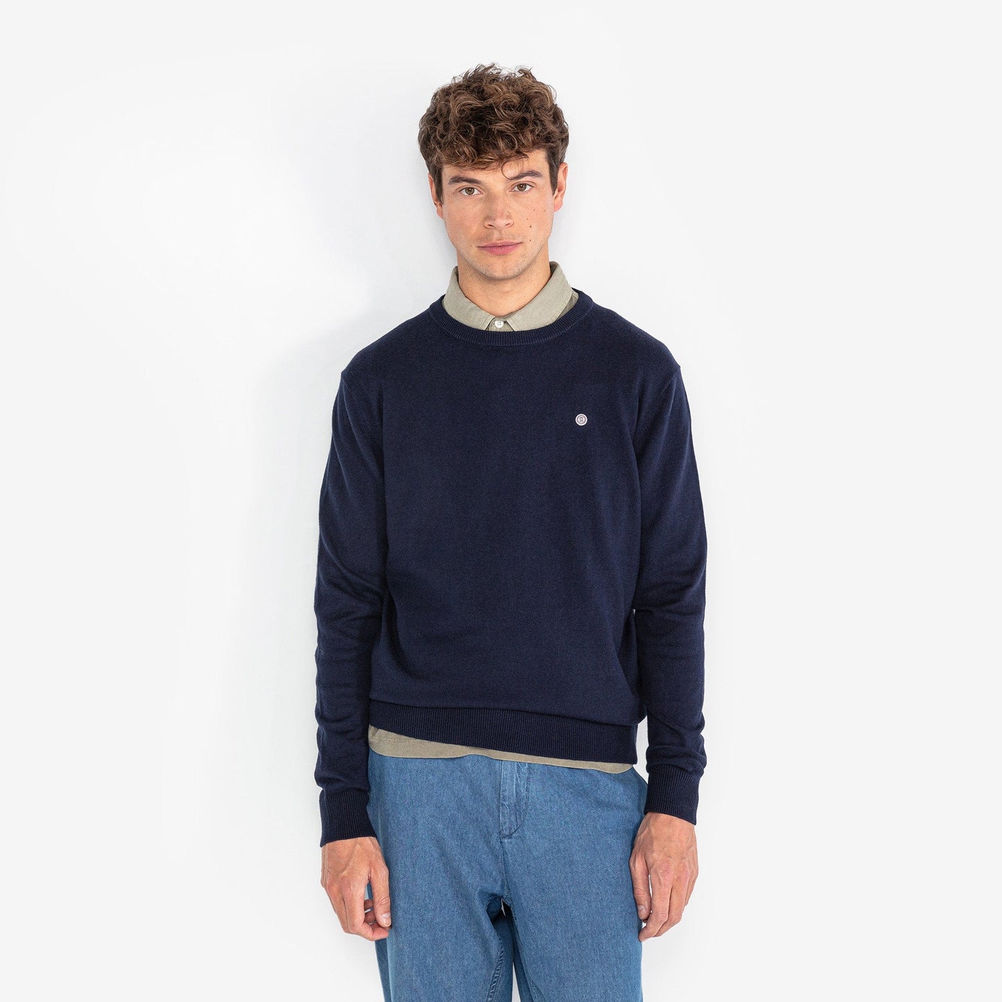 Pull Maximus Col Rond Dark Navy Homme SERGE BLANCO