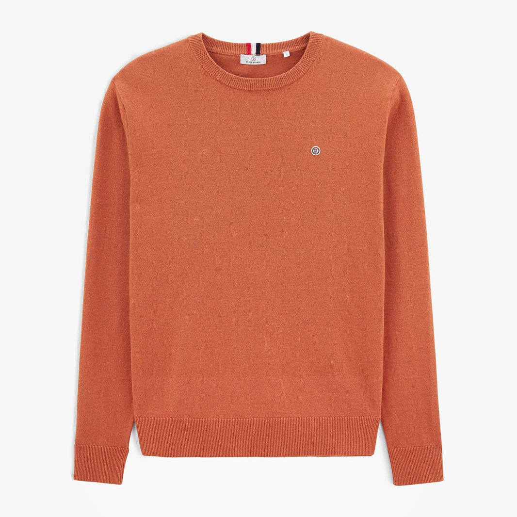 SERGE BLANCO Men's Orange Round-Neck Sweater