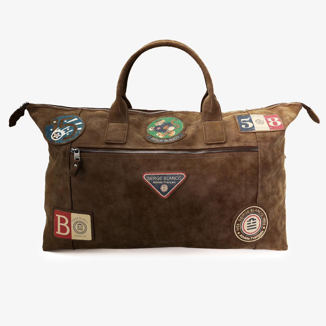 Borsa da viaggio con toppe vintage French Goal SERGE BLANCO