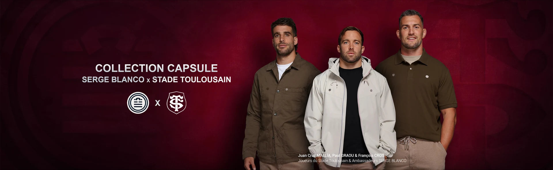 Trois joueurs du Stade Toulousain présentent la collection capsule SERGE BLANCO
