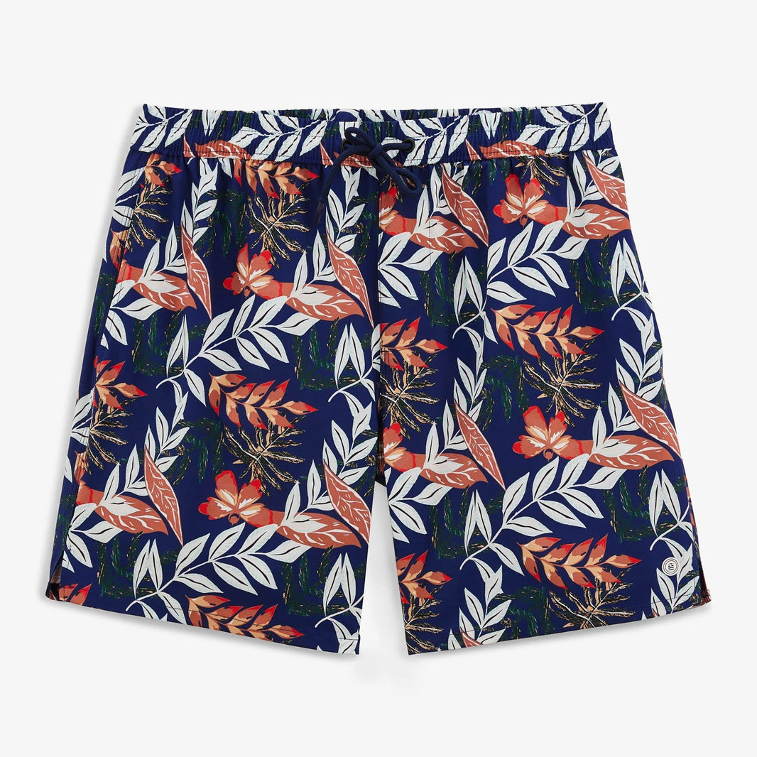 Nestor Men's Blue Leaf-Print Swim Shorts by SERGE BLANCO