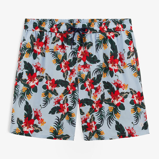 Short Maillot de Bain Nestor Imprimé à fleurs blanc Homme SERGE BLANCO