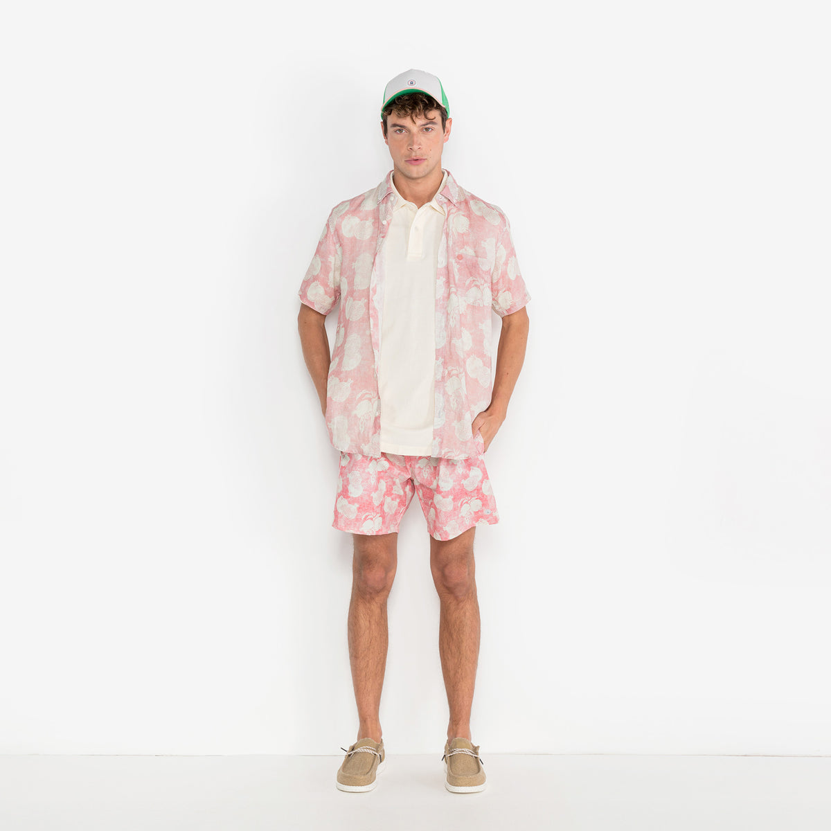 Short Maillot de Bain Nestor Imprimé Grenades Skin Rose Homme SERGE BLANCO