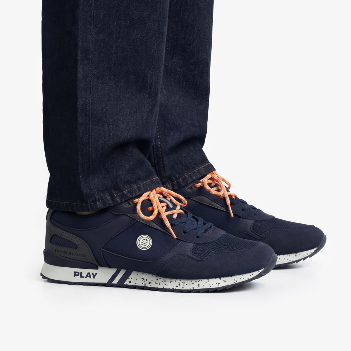 Bróga Chamonix Play gorm cabhlaigh dorcha Fir SERGE BLANCO