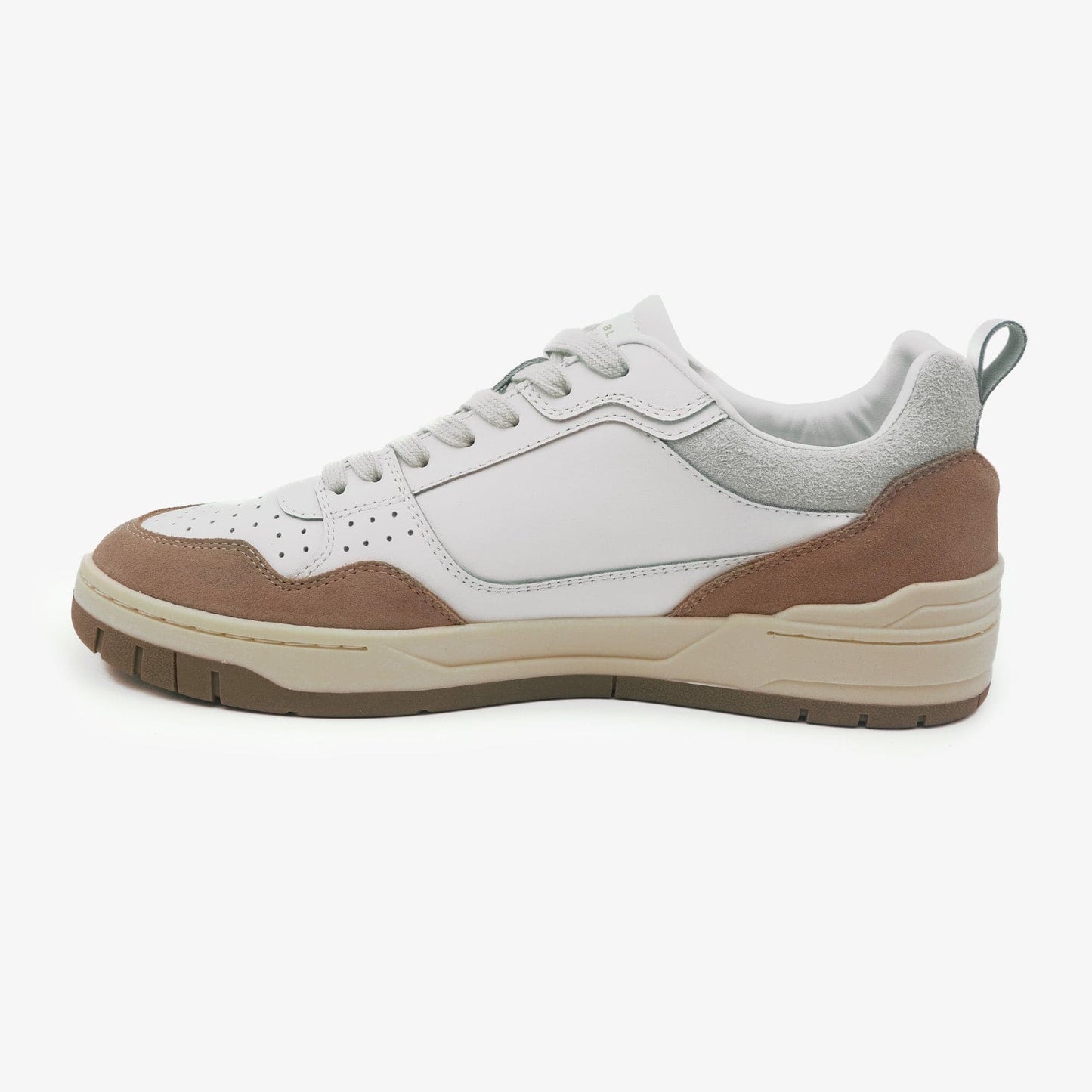 Sneaker Vernaz Sand Cuir Bicolore Blanche et Beige Homme SERGE BLANCO