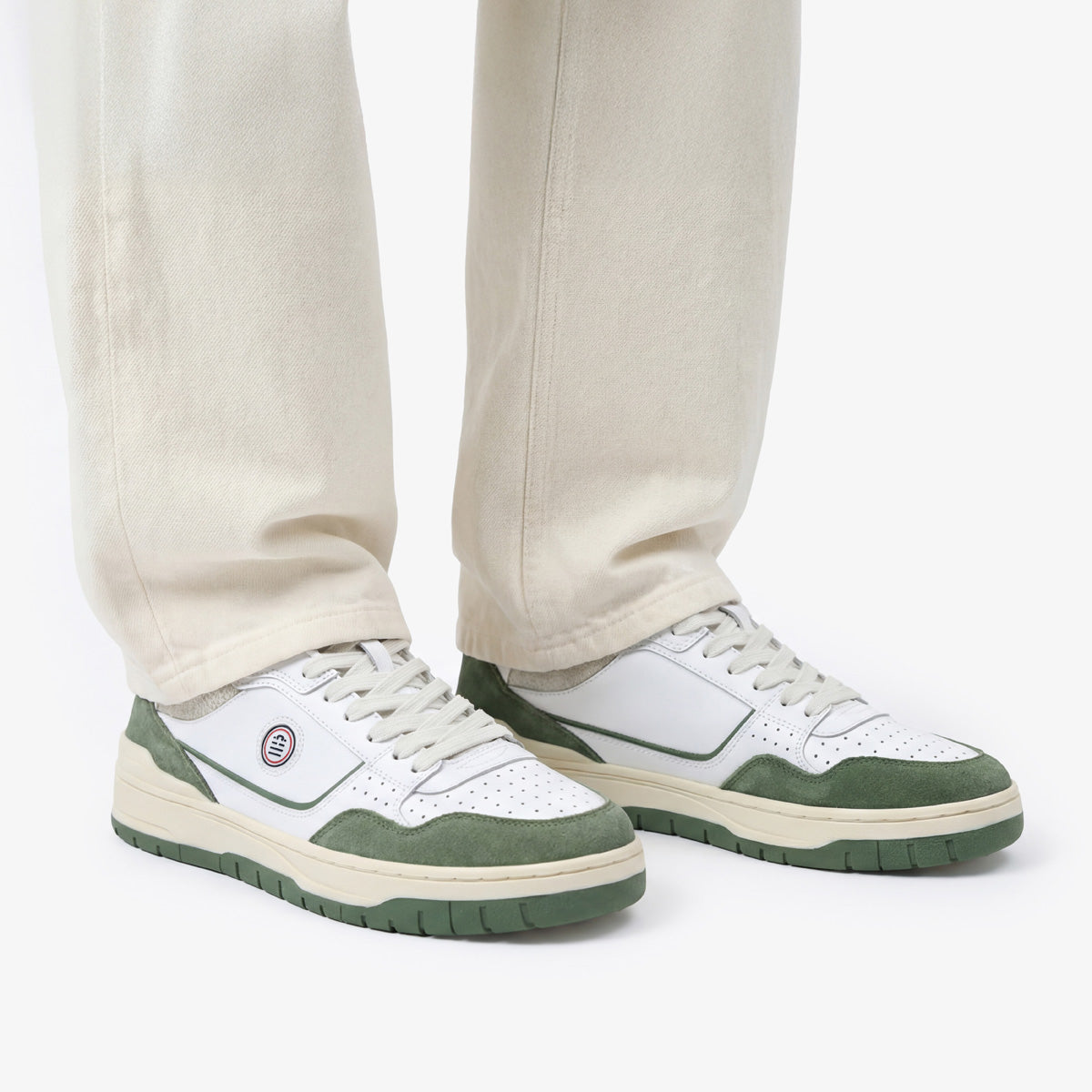 Sneakers La Vernaz Bicolore Vert Olive Homme SERGE BLANCO