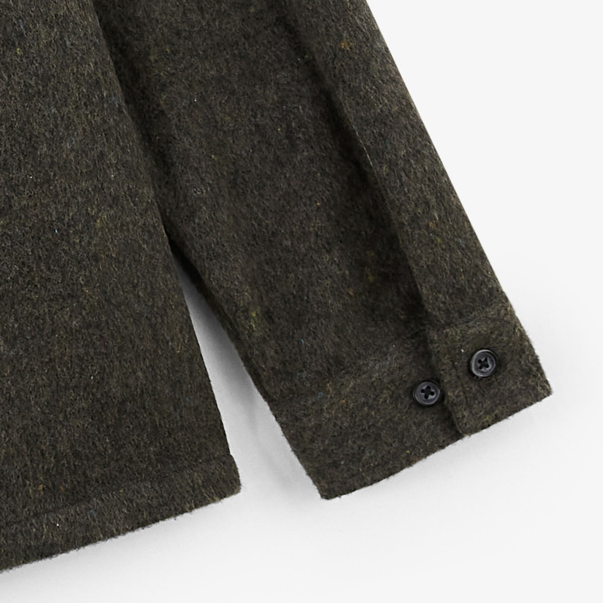 surchemise manches longues en tissu twill écru avec zip marron Clovis Homme SERGE BLANCO