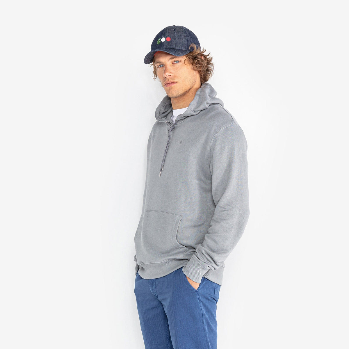 Sweat à Capuche Silas Coton Gris Ardoise Homme SERGE BLANCO