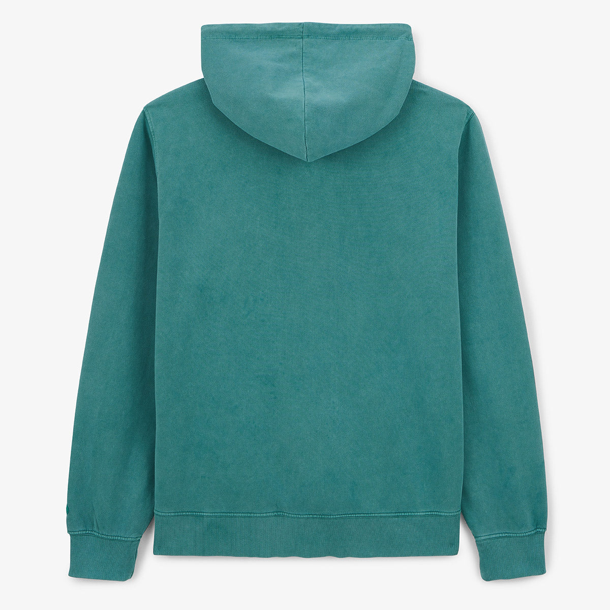Sweat à Capuche Zippé Teinture Old en Coton Vert Mint Homme SERGE BLANCO