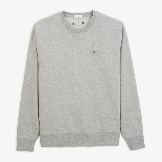 Round neck sweatshirt Archives Old dye in gray heather cotton Men SERGE BLANCO