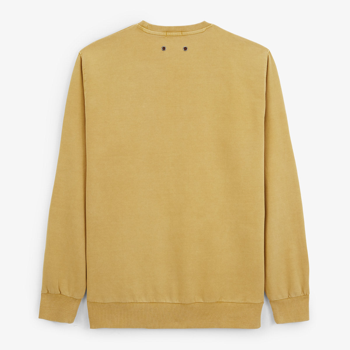 Men's SERGE BLANCO round neck sweatshirt in brass brown cotton with old dye finish