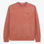 Men's rust orange cotton sweatshirt with round neck and vintage dye effect by SERGE BLANCO