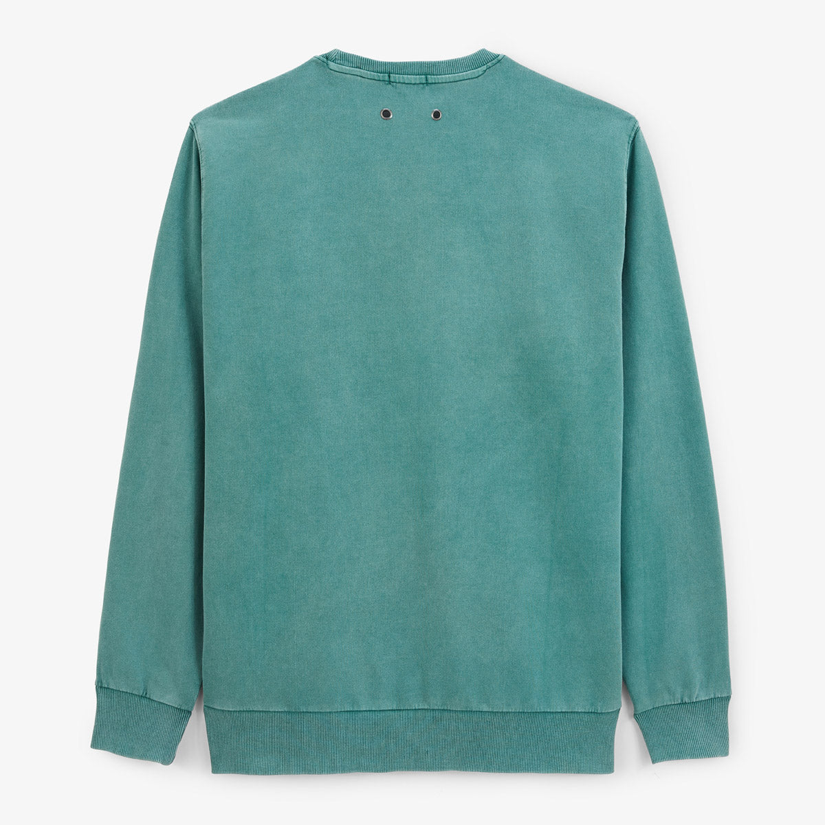 Round neck sweatshirt Archives Old dye in mint green cotton Men SERGE BLANCO