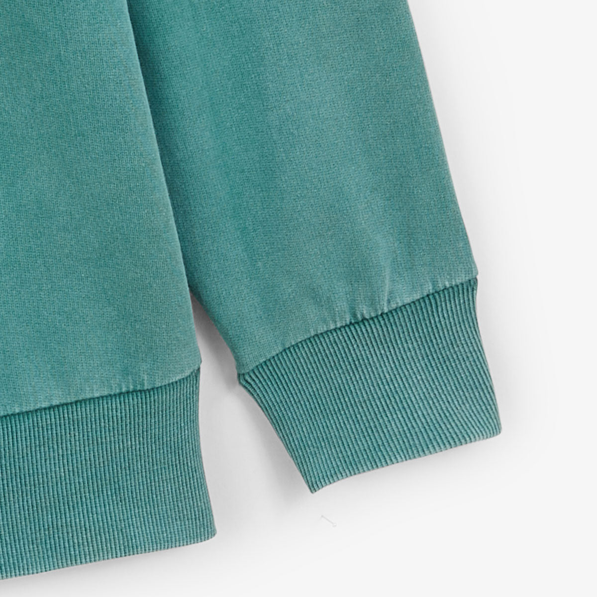 Round neck sweatshirt Archives Old dye in mint green cotton Men SERGE BLANCO