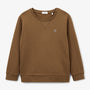 Sweat garçon col rond en coton molleton marron noisette SERGE BLANCO