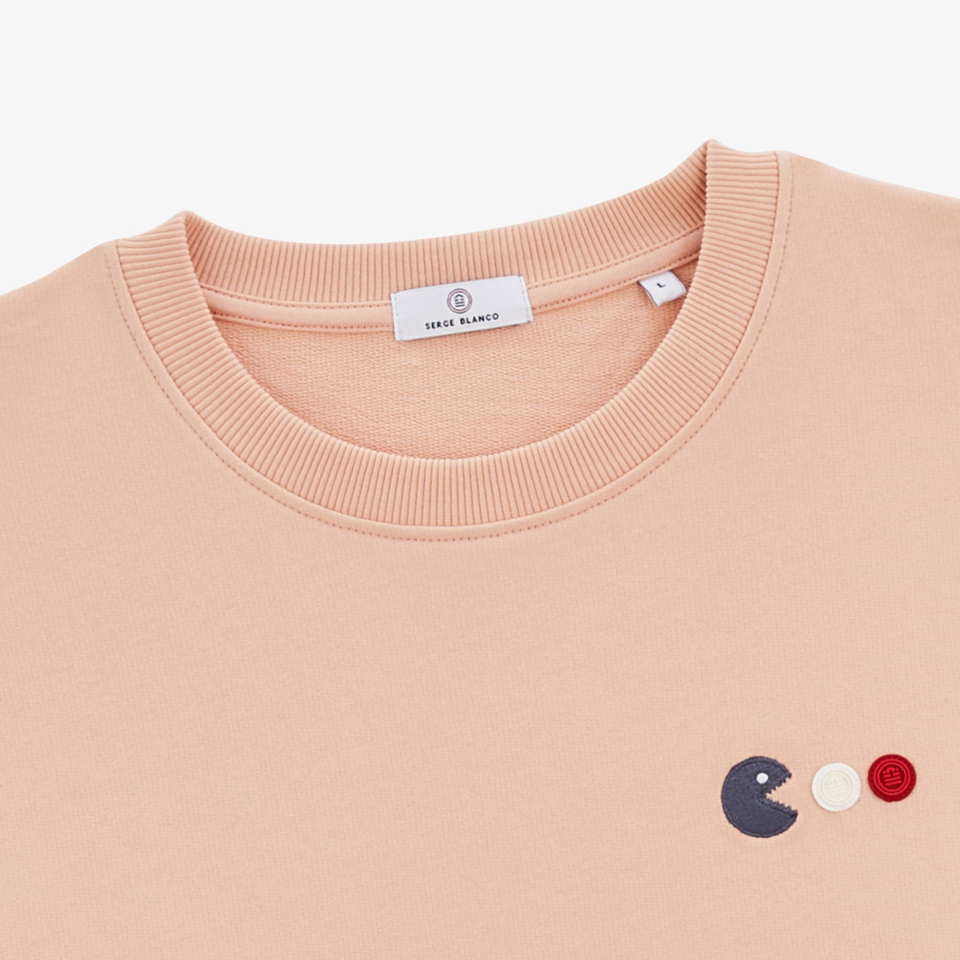 Sweat Sven En Coton Broderie Arcade Rose Skin Homme SERGE BLANCO