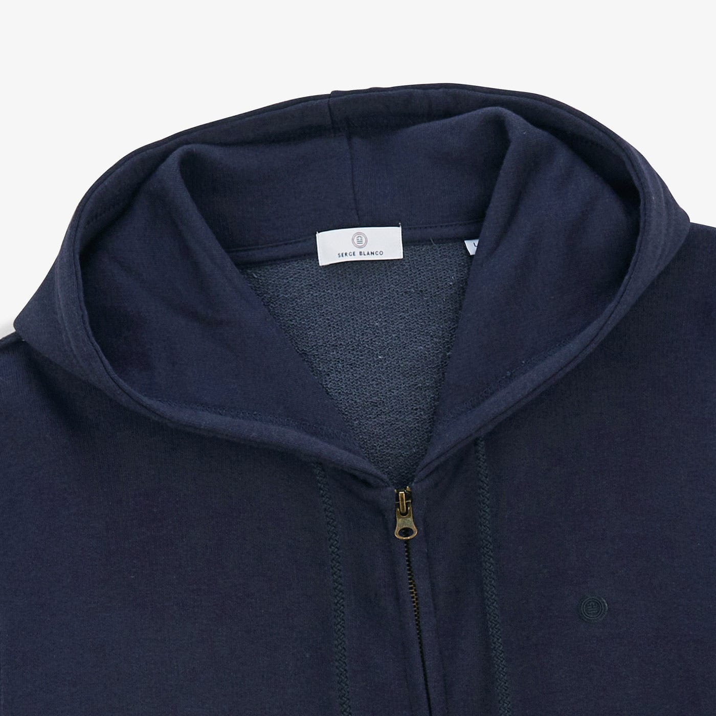 Sweat Sylvestre Zippé en Coton Dark Navy Homme SERGE BLANCO