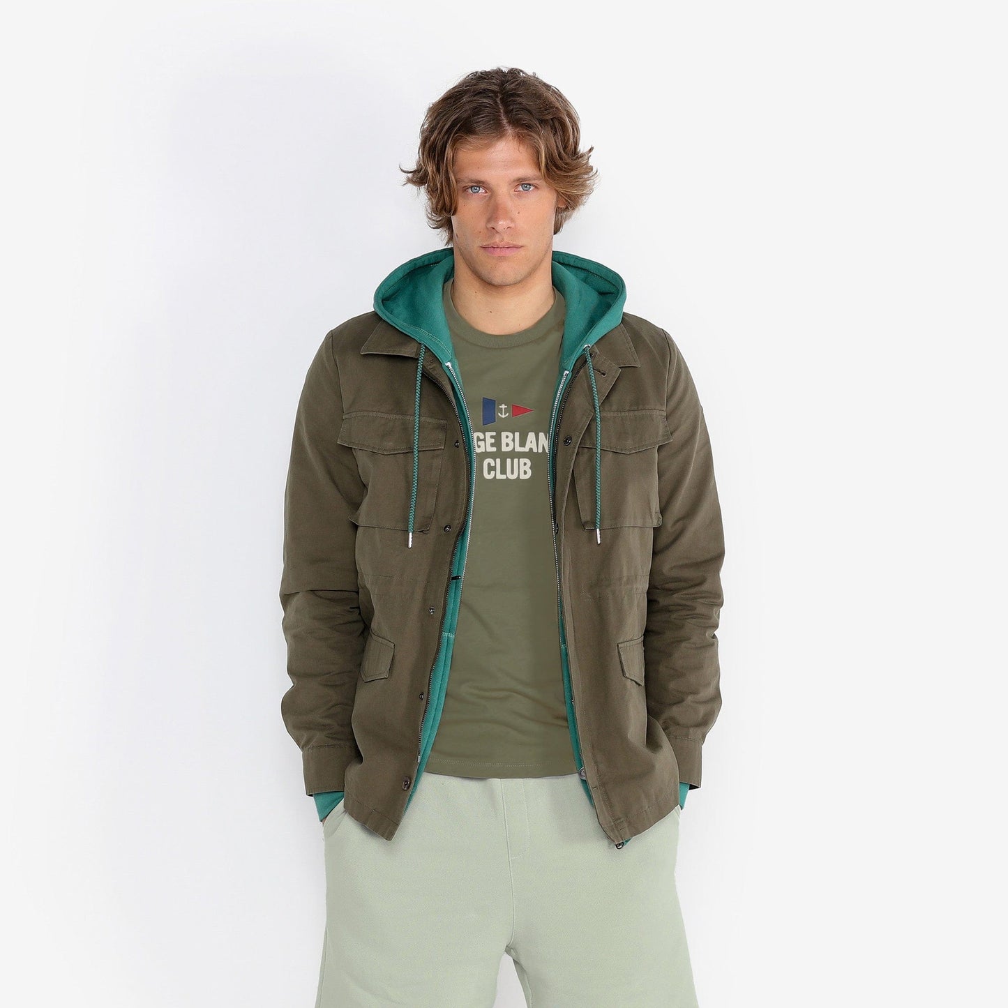 Sylvestre mint zipped sweatshirt