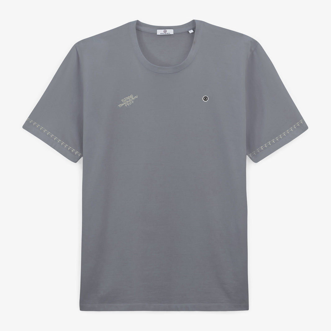 T-shirt 1907 en coton gris plume monogramme Stade Toulousain
